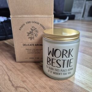 Natural Soy Wax Jar Candle With Lid Lavendar Scent 7 Oz. For Work Bestie